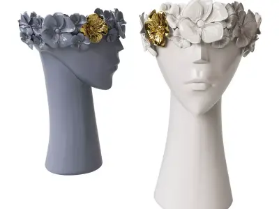 Flower head vase 3D model