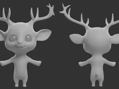 Deer Cartoon Low-poly 3D model