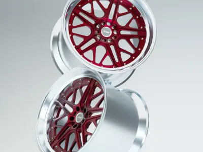 ESR LP12 Sport Car Wheel 3D Model - High Poly Alloy Rim 3D model