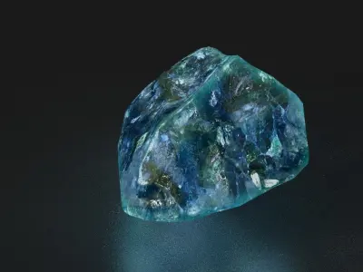 Low poly Blue Gemstone Pack 200115 Low-poly 3D model