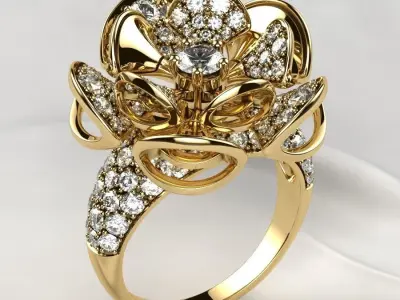 Luxury Gold Ring 3D print model