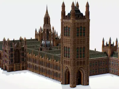 Palace of Westminster House Of Parlament 3d models Low-poly 3D model