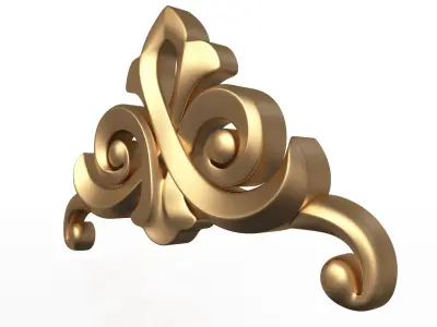 Corner Carved Plaster Molding Decoration 03 Low-poly 3D model