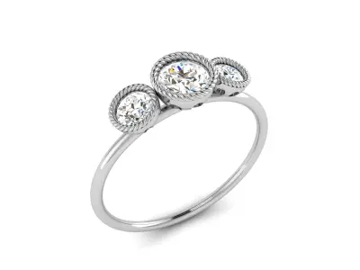 Solitaire Engagement Wedding Diamond Ring 3D print model