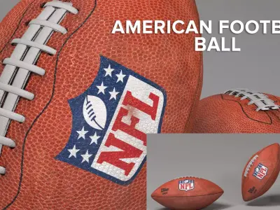 american football ball Low-poly 3D model purchase