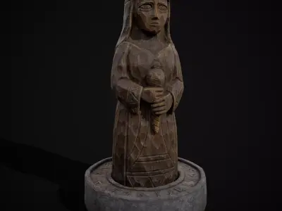 Slavic Gods Figurine Mokosh Low-poly 3D model