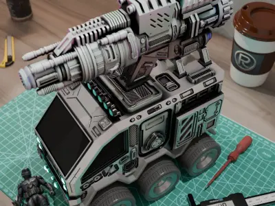 Sci-Fi Combat Van 3D Print Free 3D print model