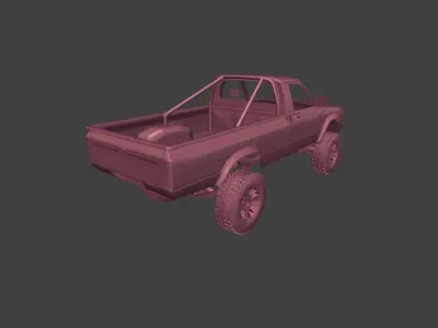 1979-1983 Toyota Hilux 4x4 Low-poly 3D model