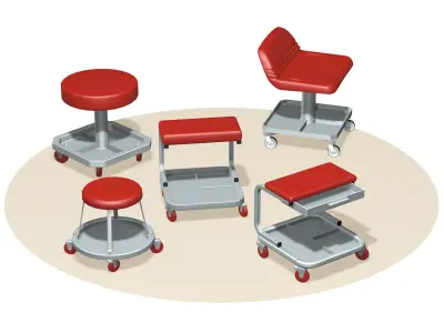 Industrial Garage Chairs set  3D model