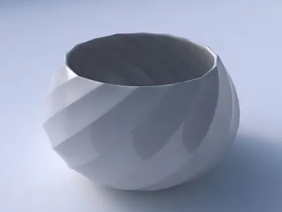 Bowl squeezed twisted with bands uniform vertical 3D print model