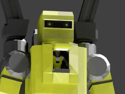 Low Poly Construction Mech -Adjutor Free low-poly 3D model