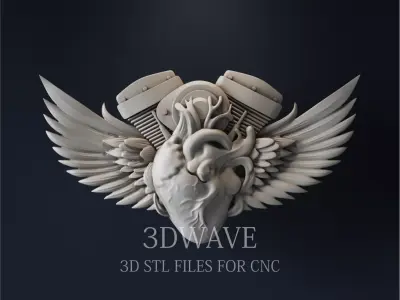 BIKER HEART 3D print model