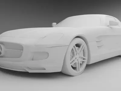 Mercedes sls amg 2011 Low-poly 3D model
