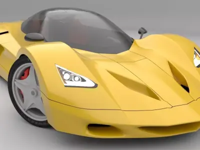 Supercar Prototype P01 Low-poly 3D model