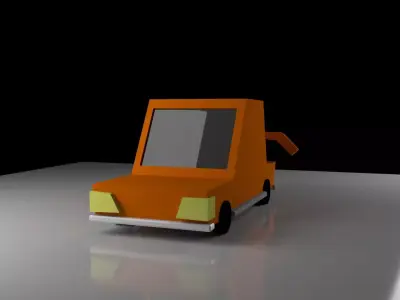 Low Poly car Model orange Free 3D model