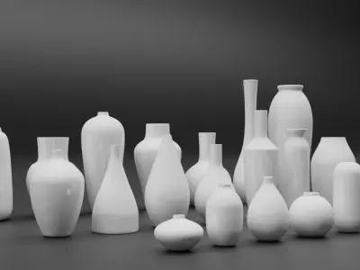 20 Modern Ceramic Flower Vases 3D model