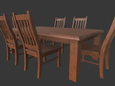 Dinning Table Low-poly 3D model
