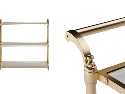 Two-Teir bar cart 3D model