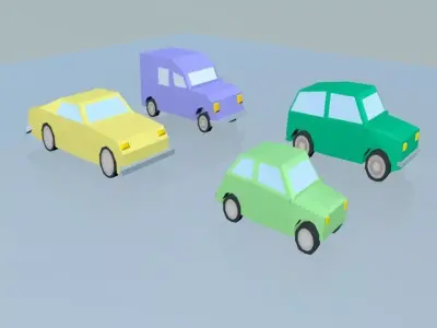 Low Poly Cars 4-1 Low-poly 3D model