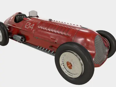 old racing cars 3D model