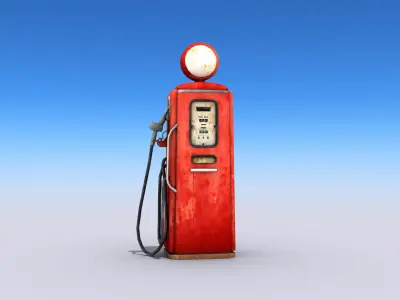 Old Style Gas Pump Low-poly 3D model