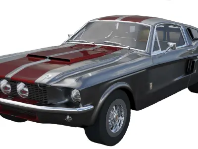 Shelby GT500 1967  Low-poly 3D model