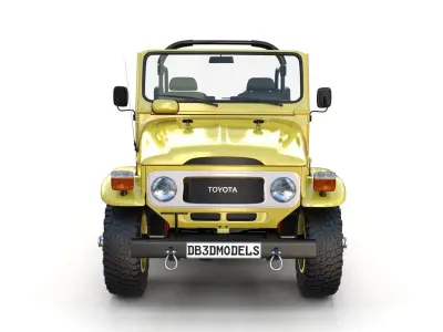 Toyota Land Cruiser FJ 40 Top Down with Chassis and Interior 3D model