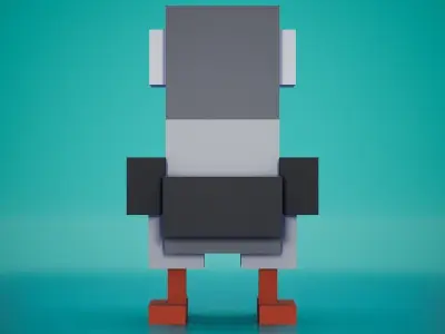 Voxel - Pigeon Low-poly 3D model