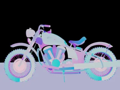 MotorBike model partially textured  Free low-poly 3D model