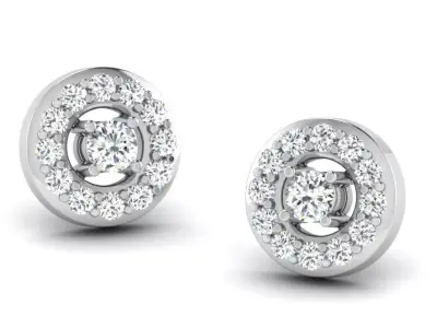 Solitaire Diamond Earring 3D print model