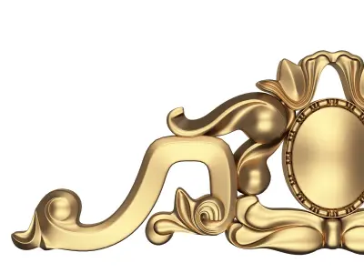 Carved Plaster Molding Decoration 07 Low-poly 3D model