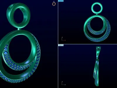 Double round circle pendent  3D print model