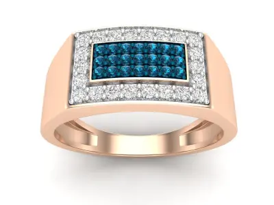 AV 647 Diamond Mens Flashy Hip Hop Pinky Ring 3D print model