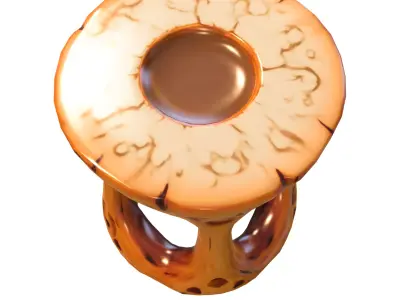 Stylized Wooden Stools Collection Low-poly 3D model