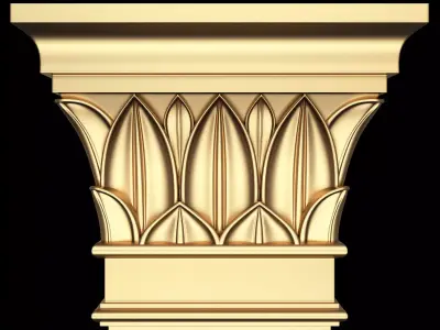 Carved Capital 04 Low-poly 3D model