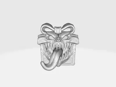 Demonic Gift Box Monster Present Box with Tongue and Teeth  3D print model