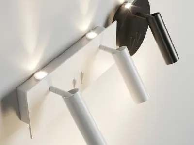 Lucande Magya LED wall light white 2-bulb Low-poly 3D model