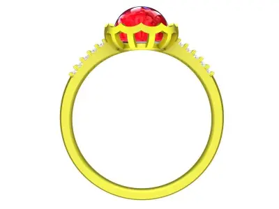 Luxury Oval Ruby Diamond Ring for Lady 3D Model A5253 3D print model