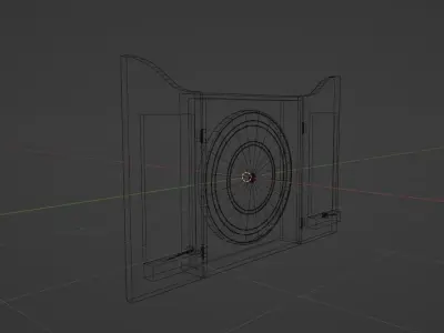 DartBoard dart board and darts Low-poly 3D model