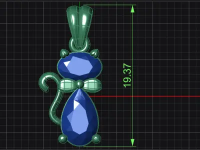 Pendant Cat 3D print model