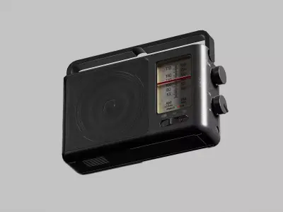 Retro radio - heavy-duty Low-poly 3D model