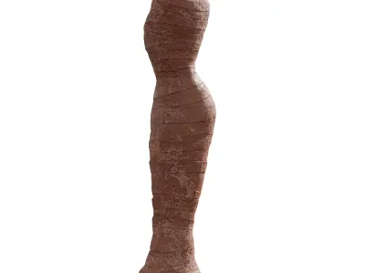 Stand Mummy Clay Statue Low-poly 3D model