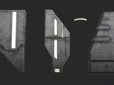 Lighting for Sci Fi Brutal Locations Low-poly 3D model