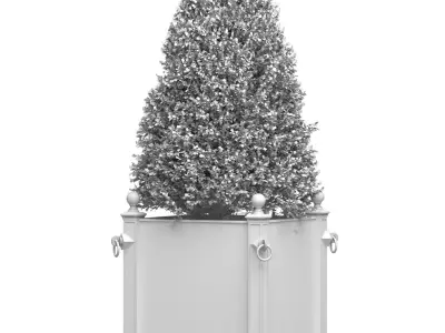 Modern Boxwood in the garden planter RH ArtDeco 3D model