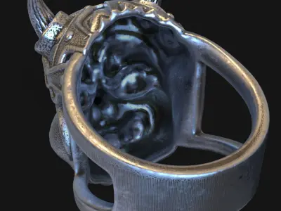 skull ring jewelry Demon  vol2  3D print model