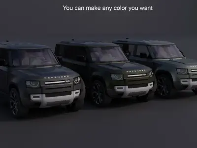 Land Rover Defender 110 Low-poly 3D model