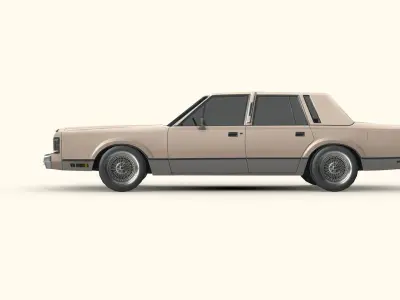 Lincoln Town Car 1989 Low-poly 3D model