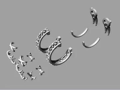 Tiffany Earrings Gold MM-065 3D print model