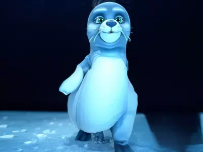 Playful Seal model pack Low-poly 3D model