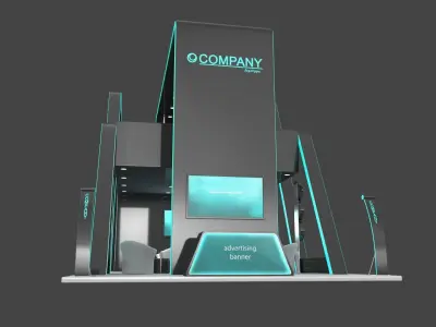 Exhibition Stand 3 Low-poly 3D model